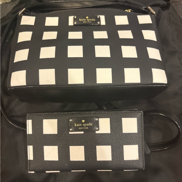 Kate Spade Black and White Geometric Crossbody Bag - Picture 1 of 6